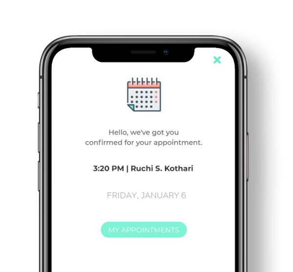Appointment confirmed: 3:20 PM with Ruchi S. Kothari